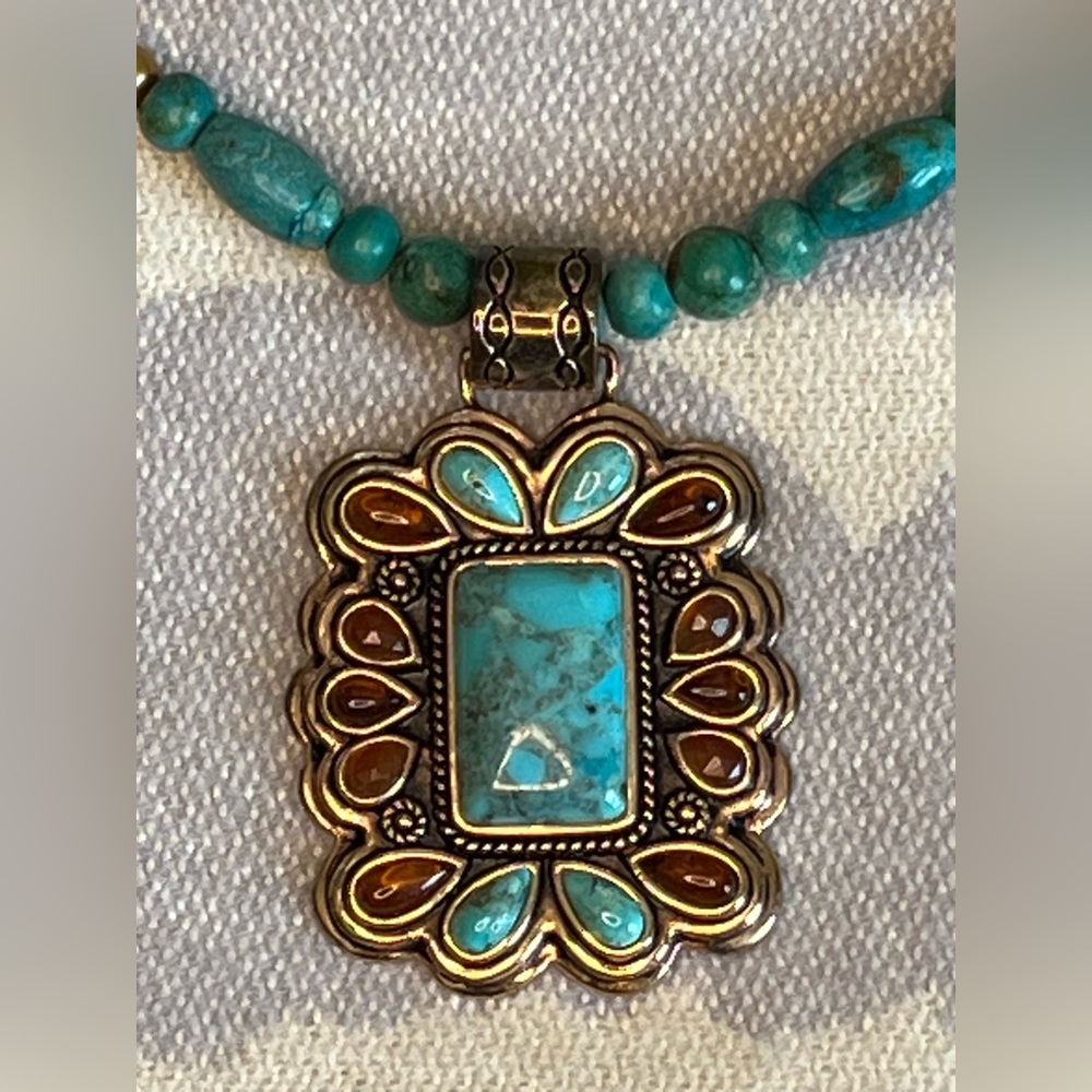 Studio Barse Turquoise and Red Necklace - Picture 4 of 10